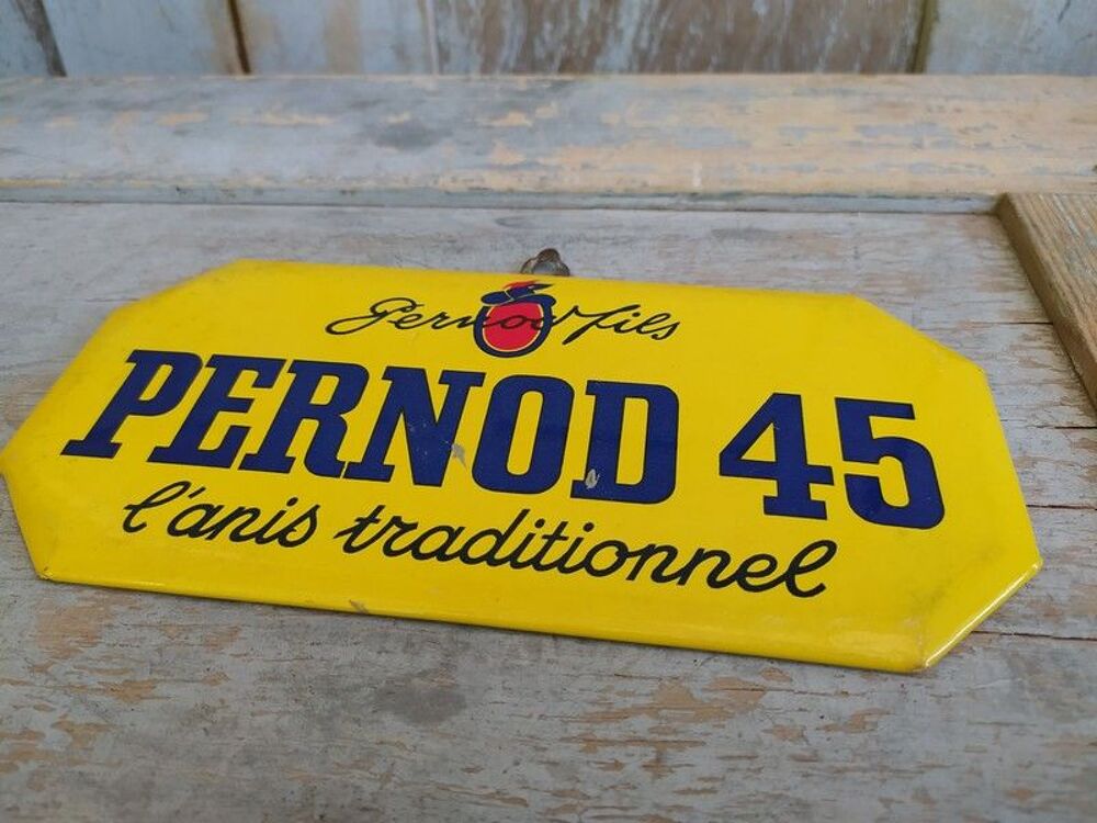 Rare Plaque Glacoide Pernod 45 / Pastis Anis 