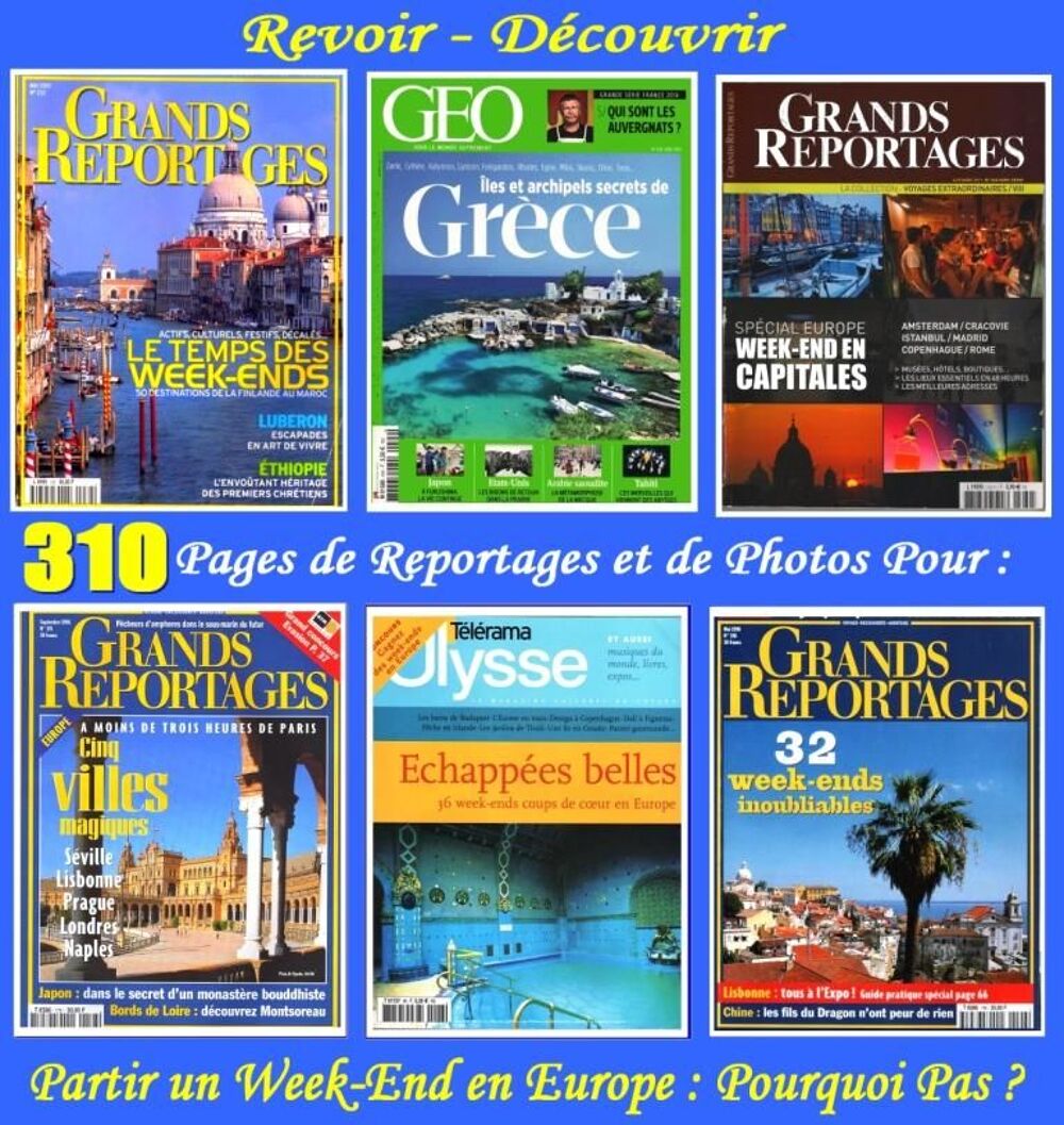 PARTIR un WEEK-END en EUROPE : POURQUOI PAS ? Livres et BD