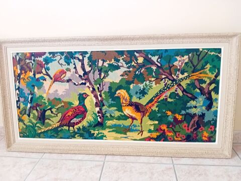 Grand tableau en canevas  les faisans  30 Pollestres (66)