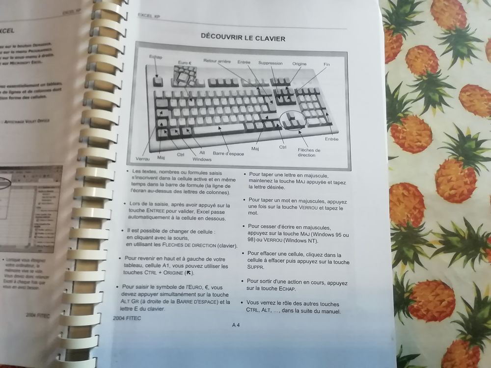 Cahier initiation EXEL XP stage FITEC Matériel informatique