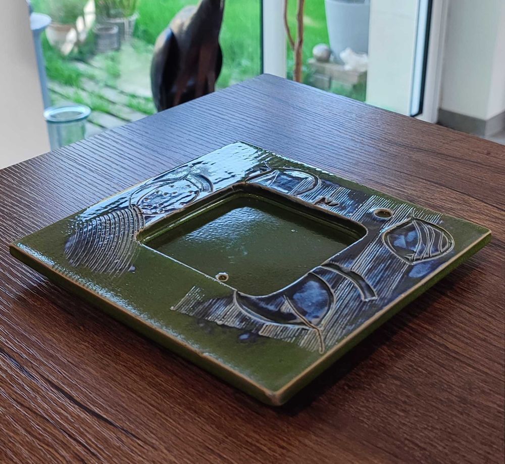 Vide-poche en c&eacute;ramique &eacute;maill&eacute;e vintage sign&eacute; , 60/70 