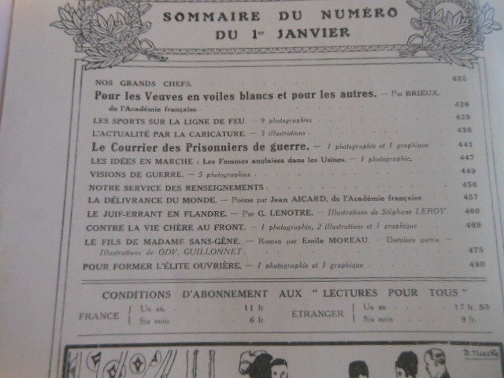 lecture pour tous du 1 er janvier 1917 pa83 Livres et BD