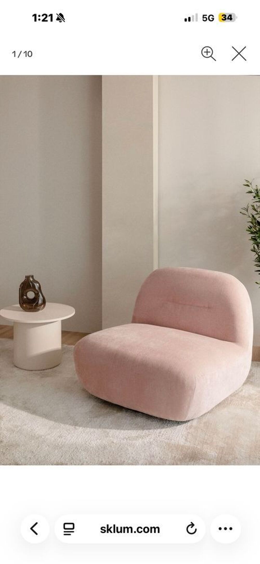 fauteil rose pivotant Meubles