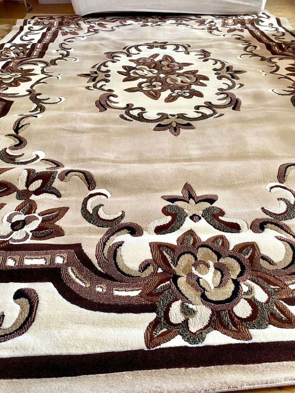 Grand tapis haut de gamme 240x340 cm €" Motifs floraux en relief €" contemporain Décoration