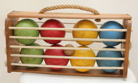 Jeu de plage 1950 boules en bois pétanque 40 Issy-les-Moulineaux (92)