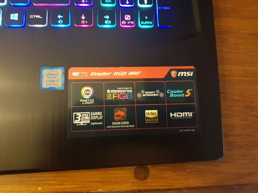  Pc Gamer MSI GE73 GTX 1070
Matériel informatique
