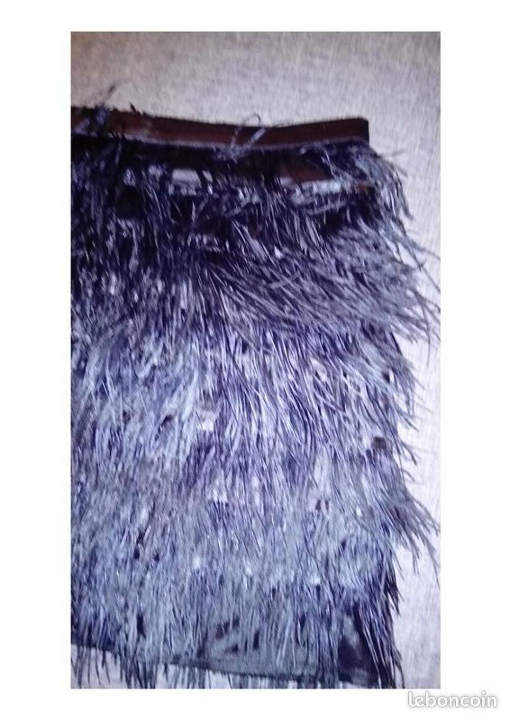 Jupe noire en plumes d'autruche Vêtements