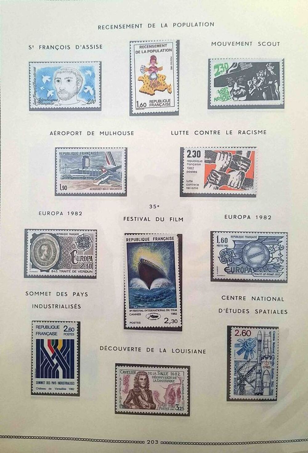 S&eacute;rie de timbres de collection de France F4 