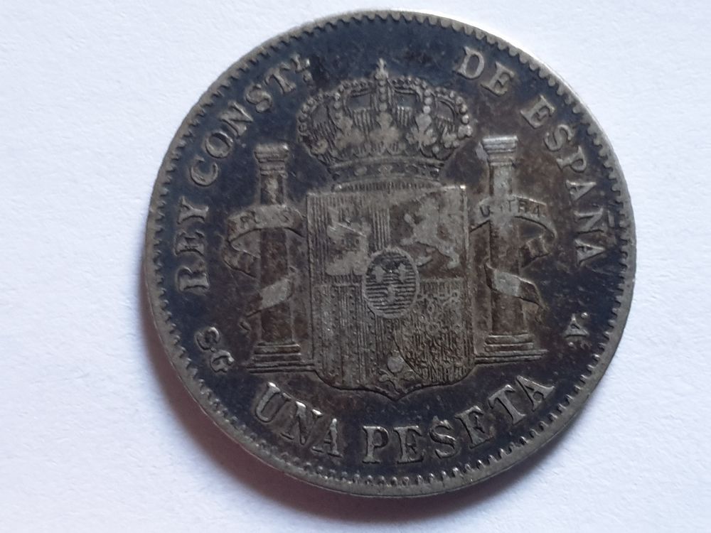 Pi&egrave;ce 1 Pesetas 1899 argent 