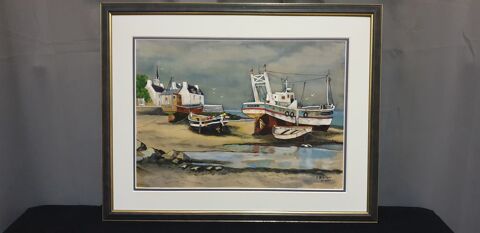 Tableau peinture sur soie - Paysage marin 50 Vence (06)