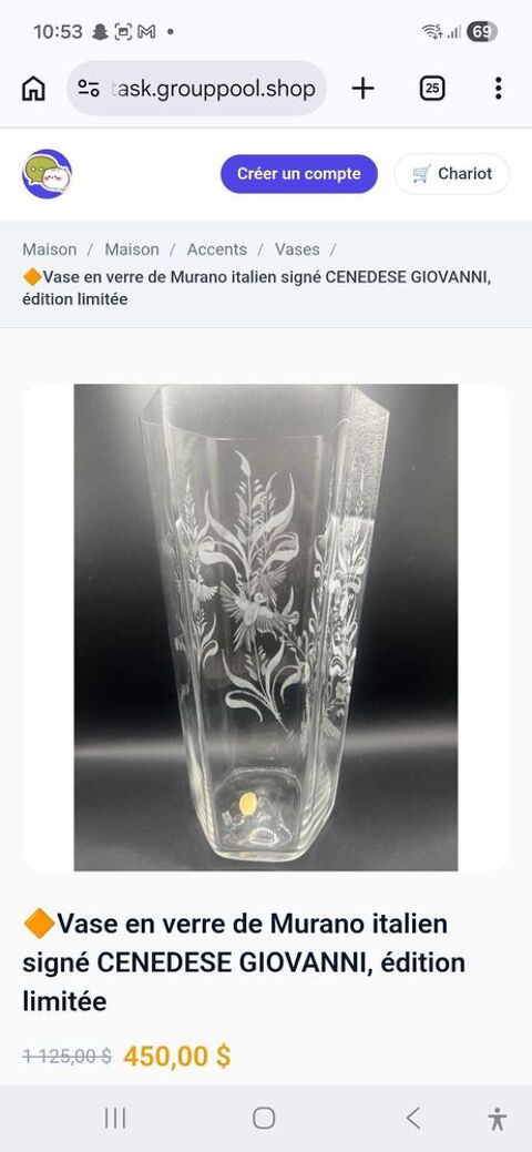 vase de murano édition limitée 1000 Perelli (20)