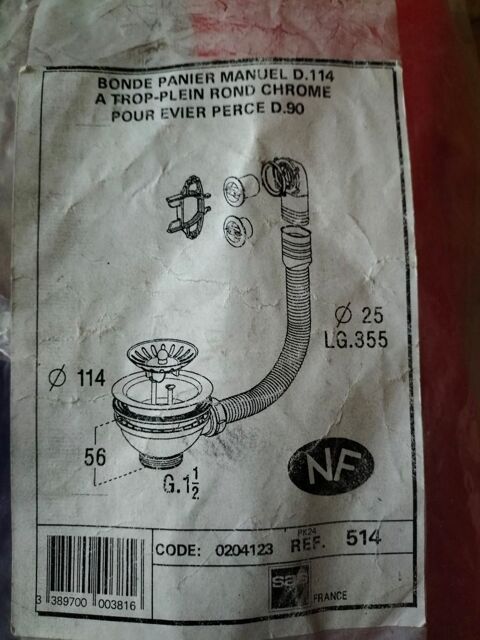 vidage �vier 1 bac a panier 30 Beauvoir (50)