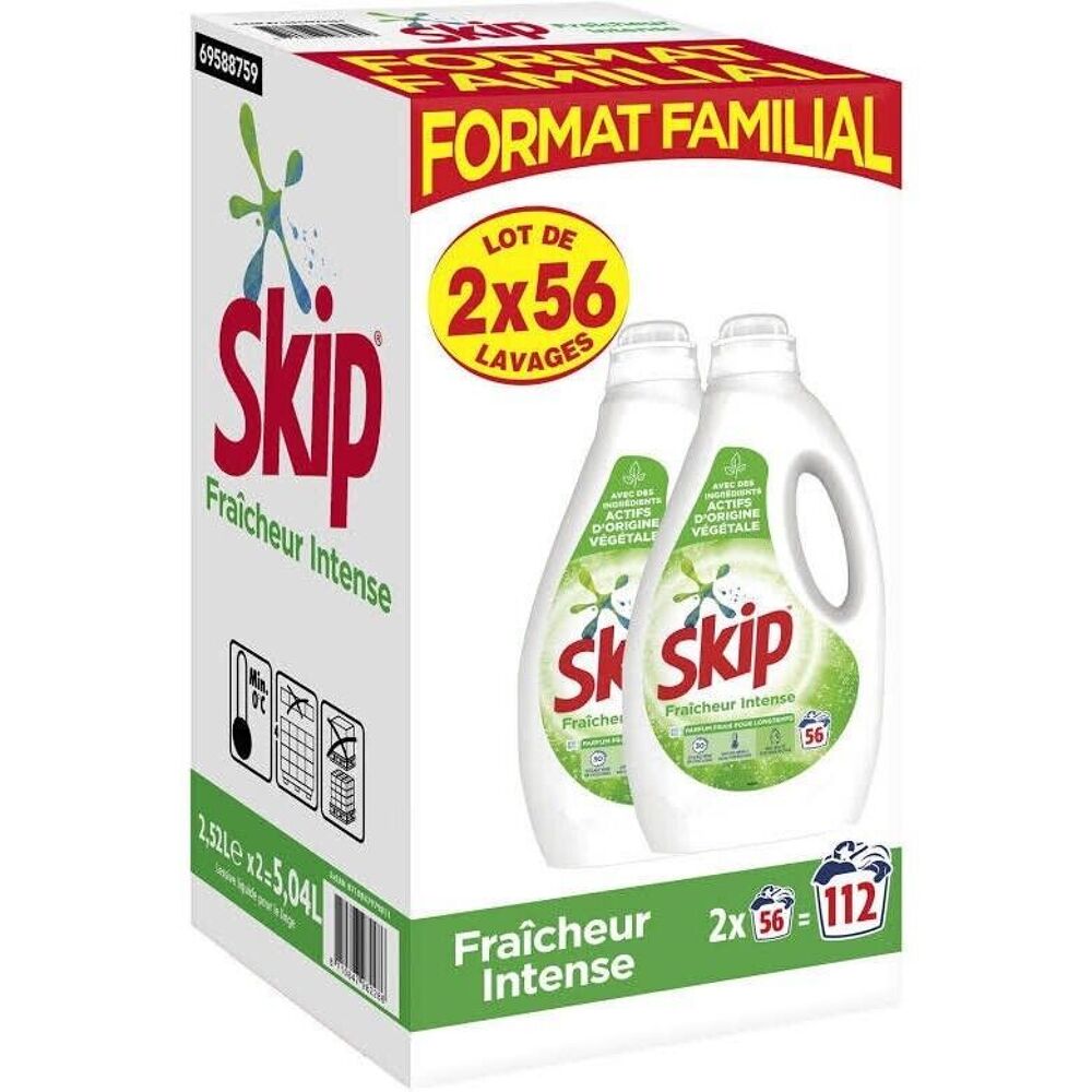 Lessive liquide SKIP fraicheur intense 2x56 lavages Bricolage
