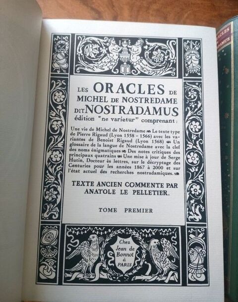 Nostradamus ? Les Oracles ? Tomes I & II ? Jean de Bonnot ? 50 Arles (13)