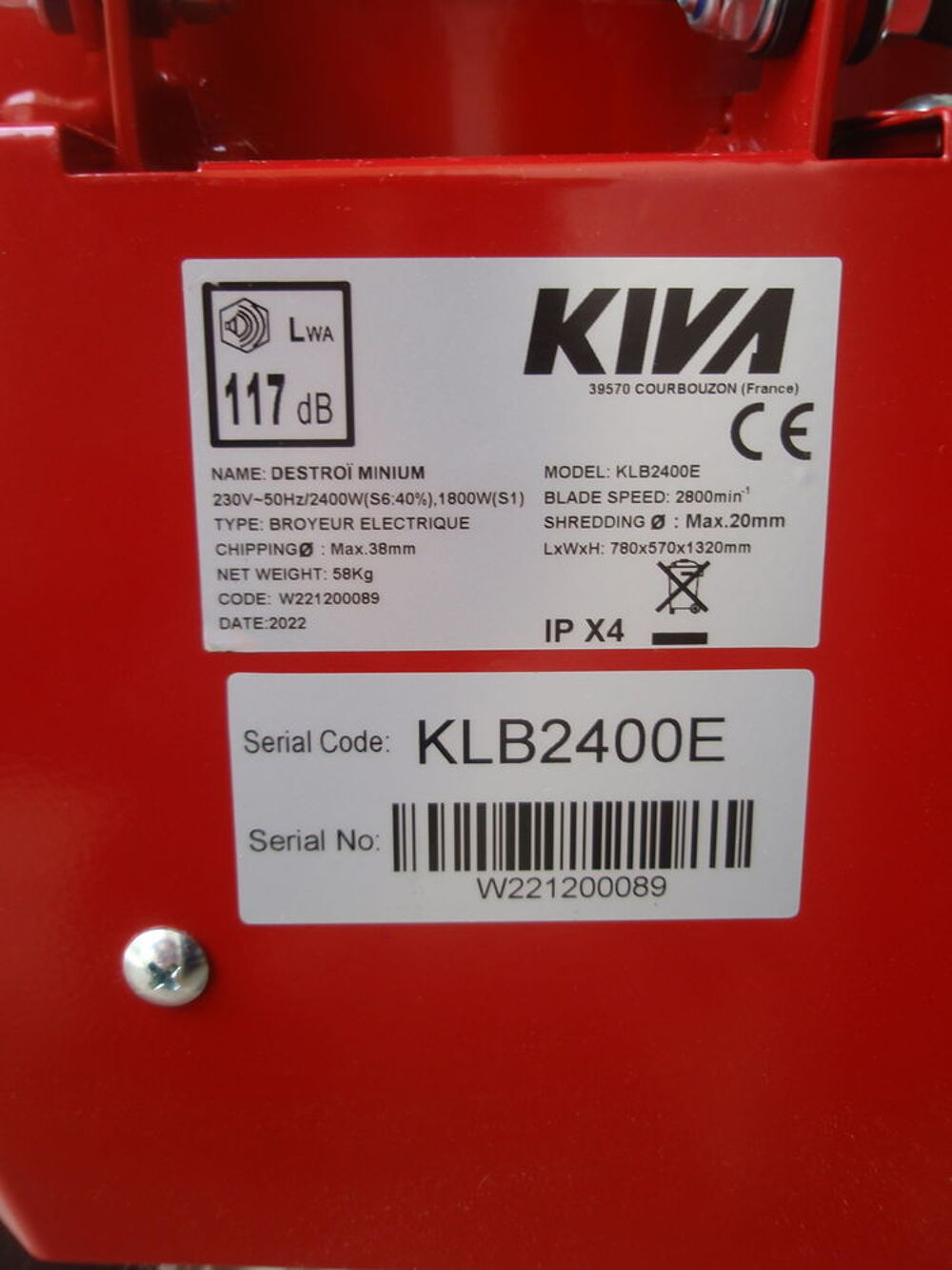 Broyeur KIVA Destroi Minium Bricolage