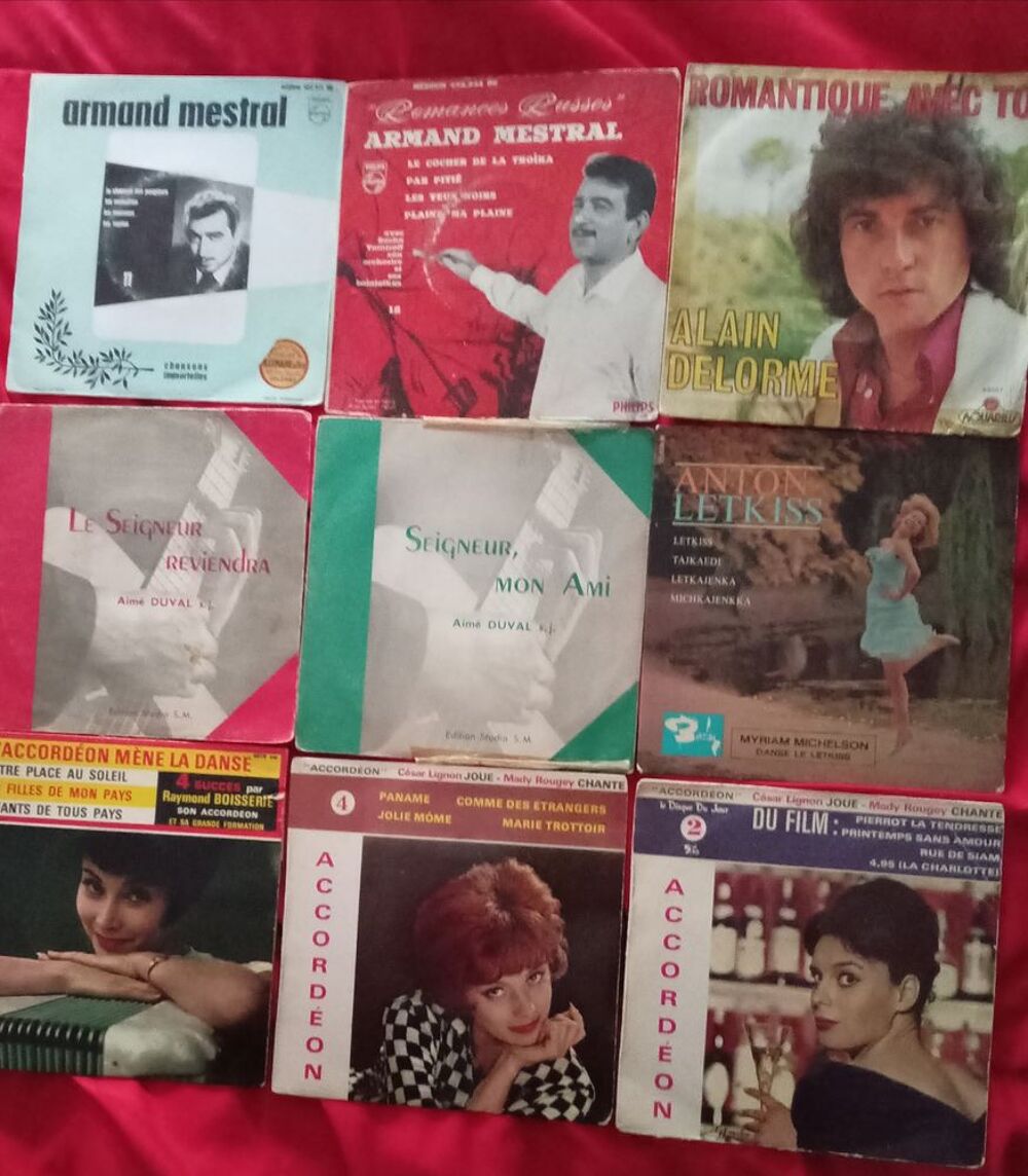 LOT DE 76 X DISQUES 45 TOURS FRANCAIS // A/ CD et vinyles