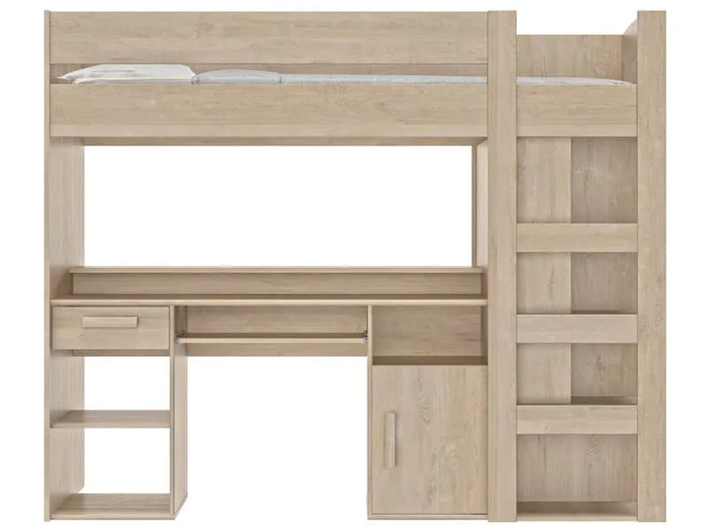 Lit mezzanine combin&eacute; 90x200 cm
MONTANA coloris ch&Atilde;ine blond Meubles