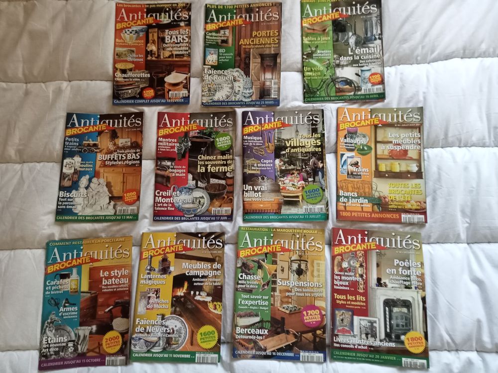 133 anciennes revues antiquit&eacute; brocante
ann&eacute;e de 2001 &agrave; 2012 Livres et BD