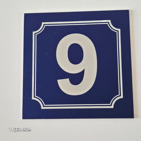 Numéro de rue sur plaque en aluminium avec le numéro 6 ou 9 10 Saumur (49)