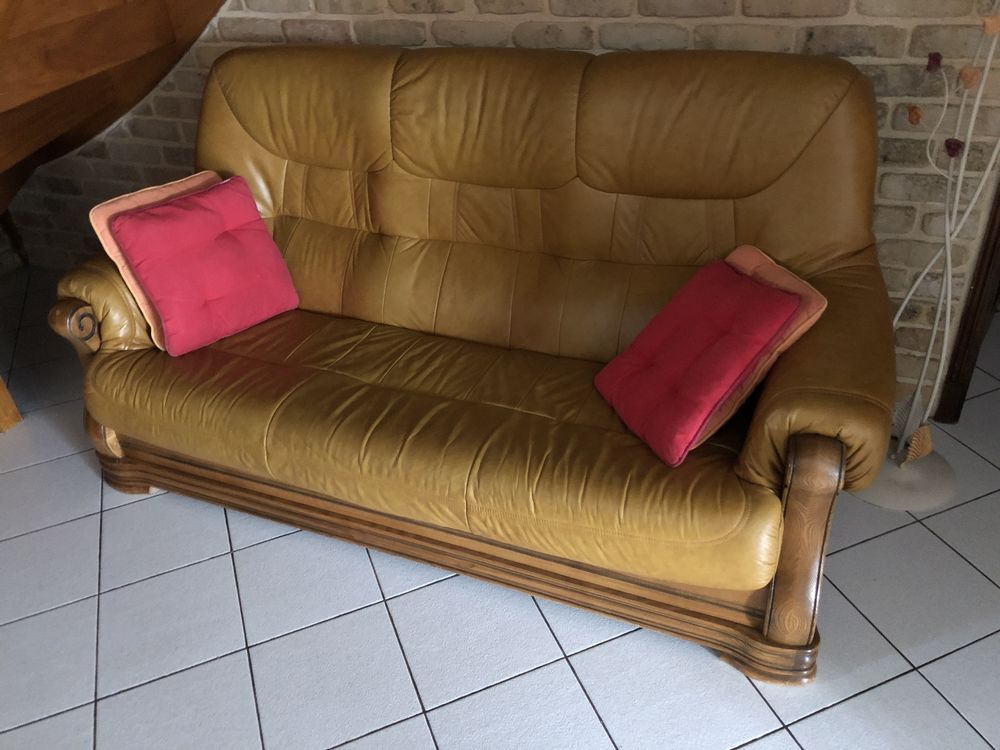 Salon bois et cuir Meubles