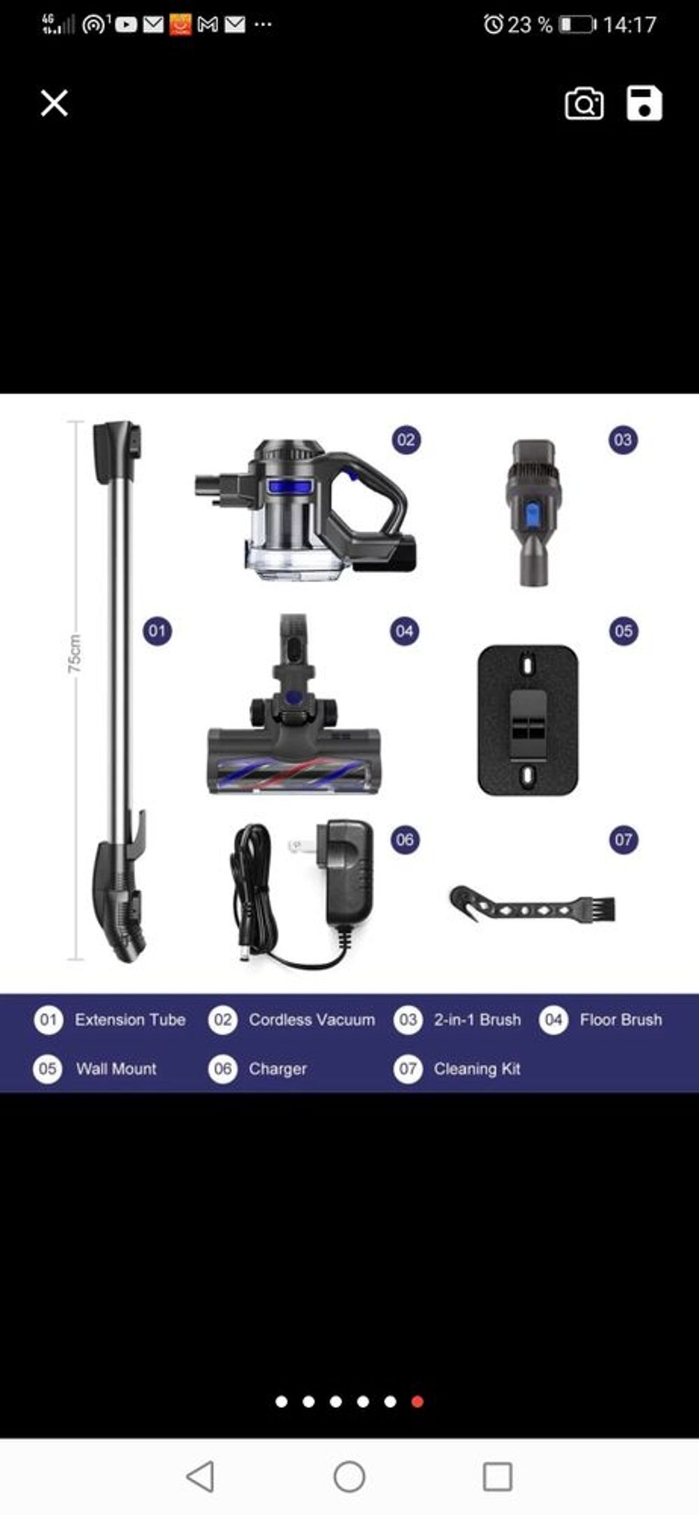 aspirateur sans fil Moosoo X6 Electroménager