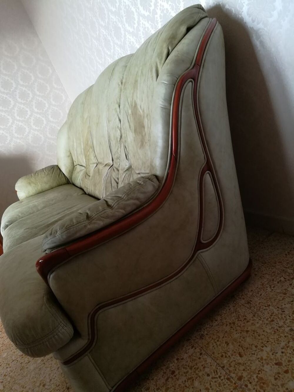 canape cuir vert clair. Meubles