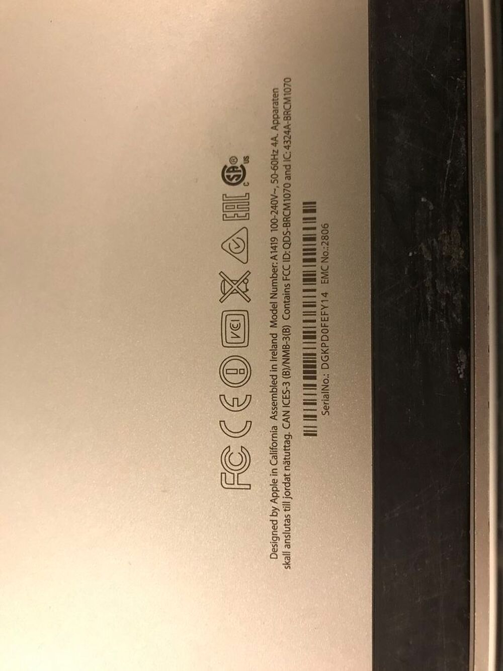 iMac 27 fin 2014 pour pi&egrave;ces Matériel informatique