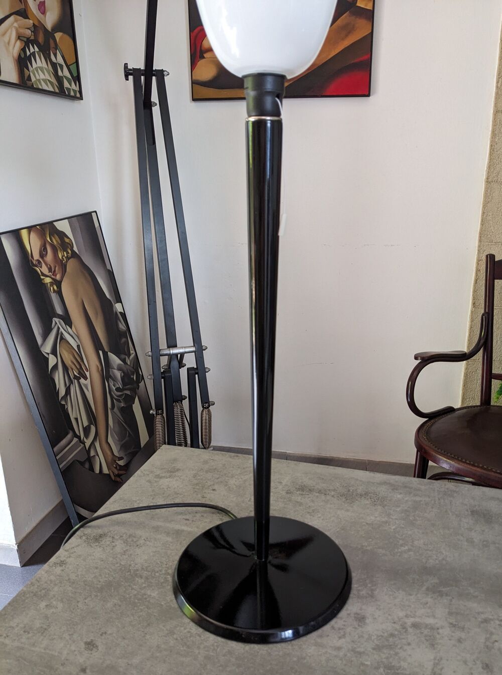 Lampe art d&eacute;co MAZDA LITA en acier LAQU&Eacute; NOIRE en parfait &eacute;t Décoration