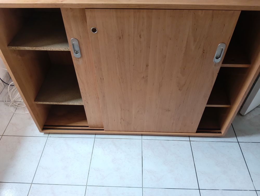 Commode +meuble bas grands rangements 2 portes coulissantes Meubles