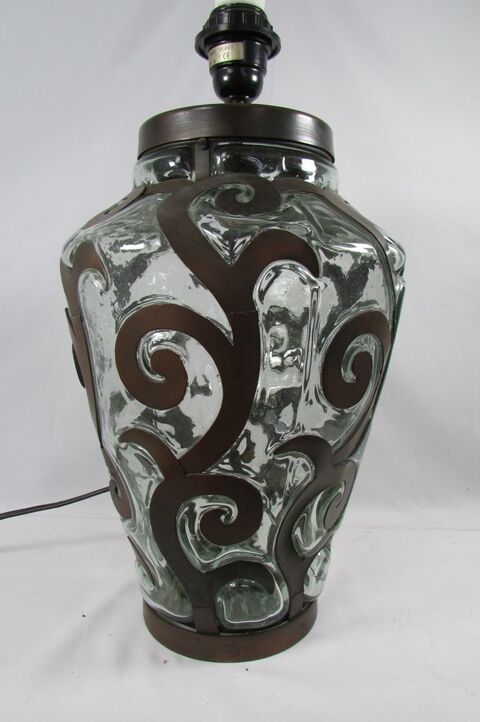Lampe de salon, fer forgé et verre soufflé 250 Castres (81)