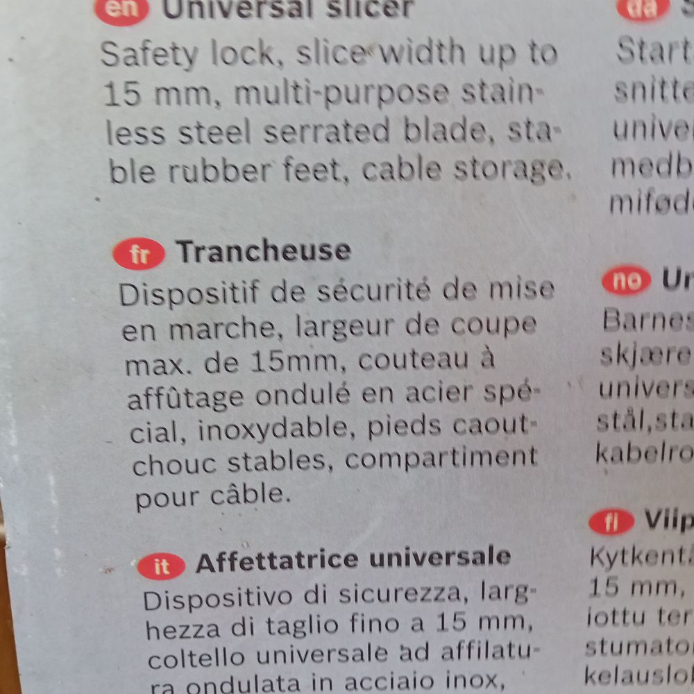 trancheuse &agrave; jambon ,saucisson ... Electroménager