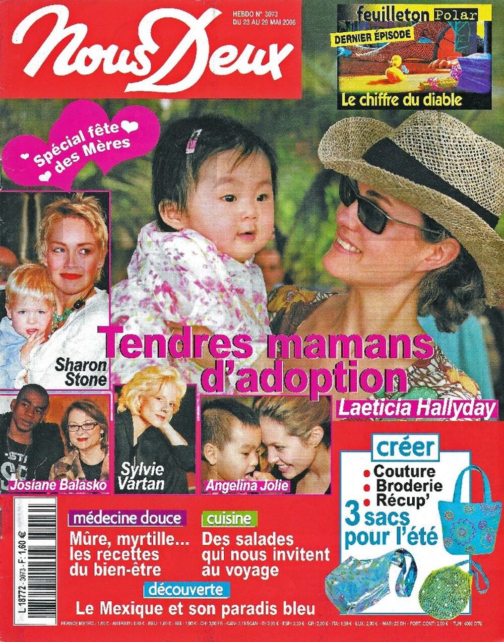 NOUS DEUX Magazine n&deg;3073 2006 L'adoption des c&eacute;l&eacute;brit&eacute;s Livres et BD