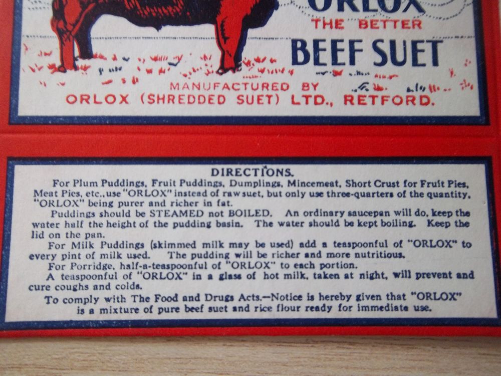 Bo&icirc;te publicitaire pour le suif de b?uf des ann&eacute;es 1940 