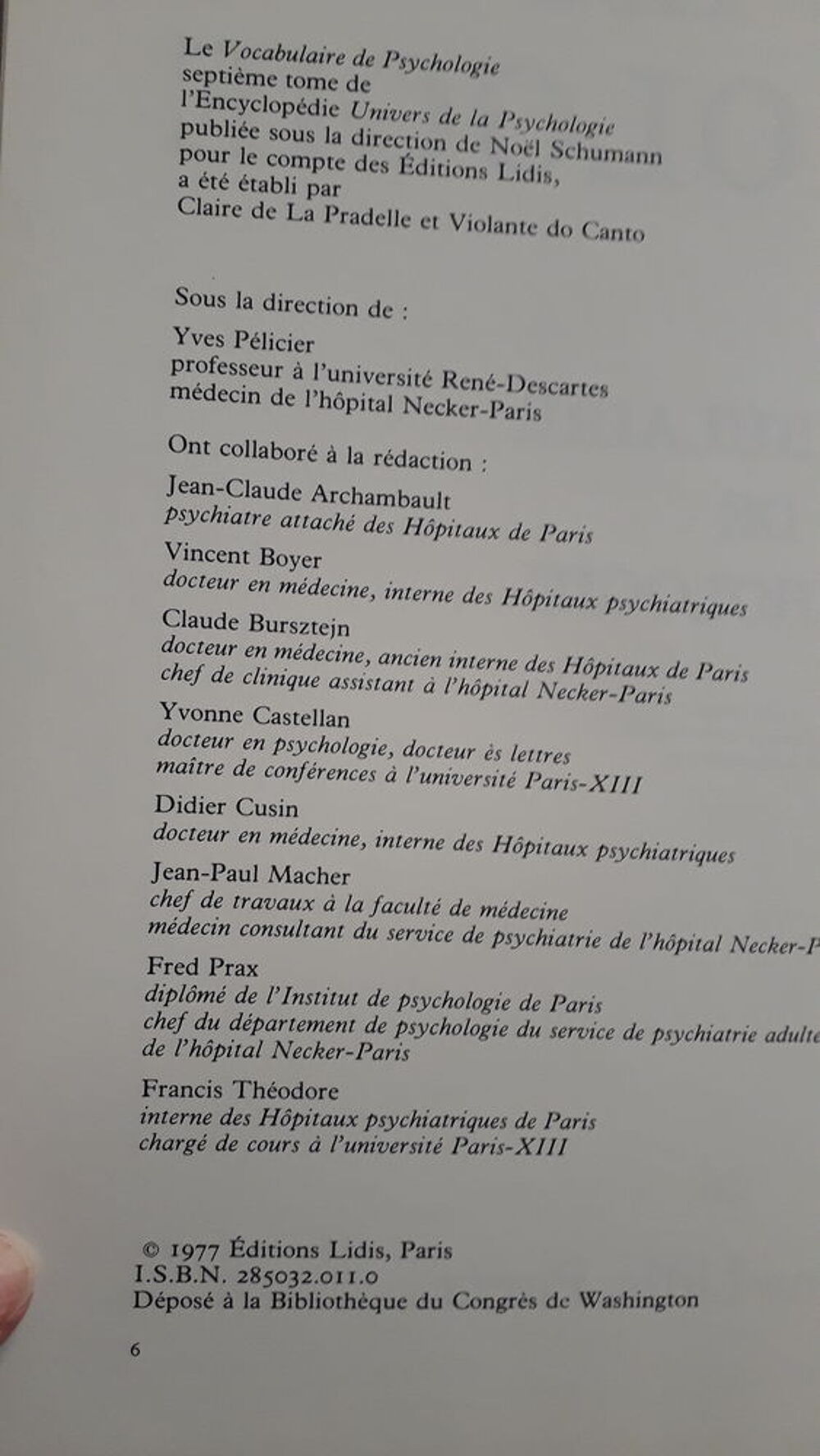 Encyclop&eacute;dies &eacute;ditions "LIVIS" Univers de la psychologie" Livres et BD