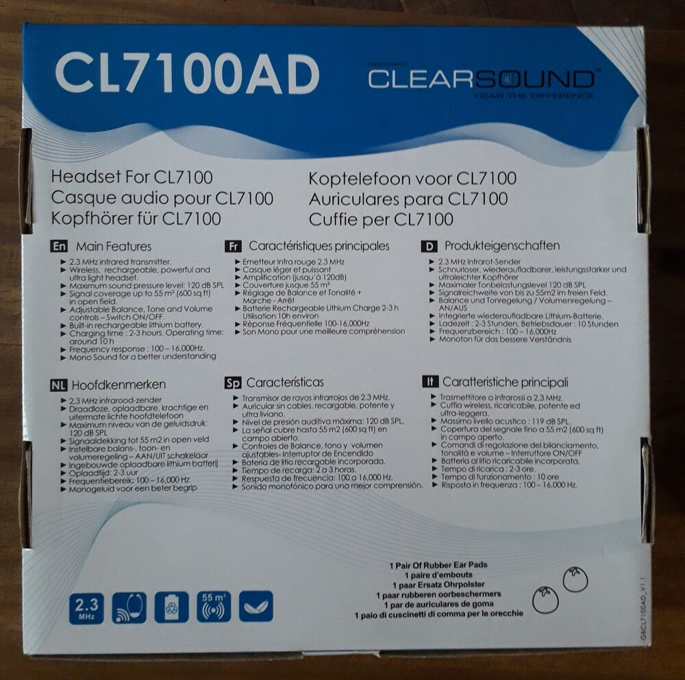 Lot casques ( neufs ) pour t&eacute;l&eacute;vision : Geemarc LC7100 Photos/Video/TV