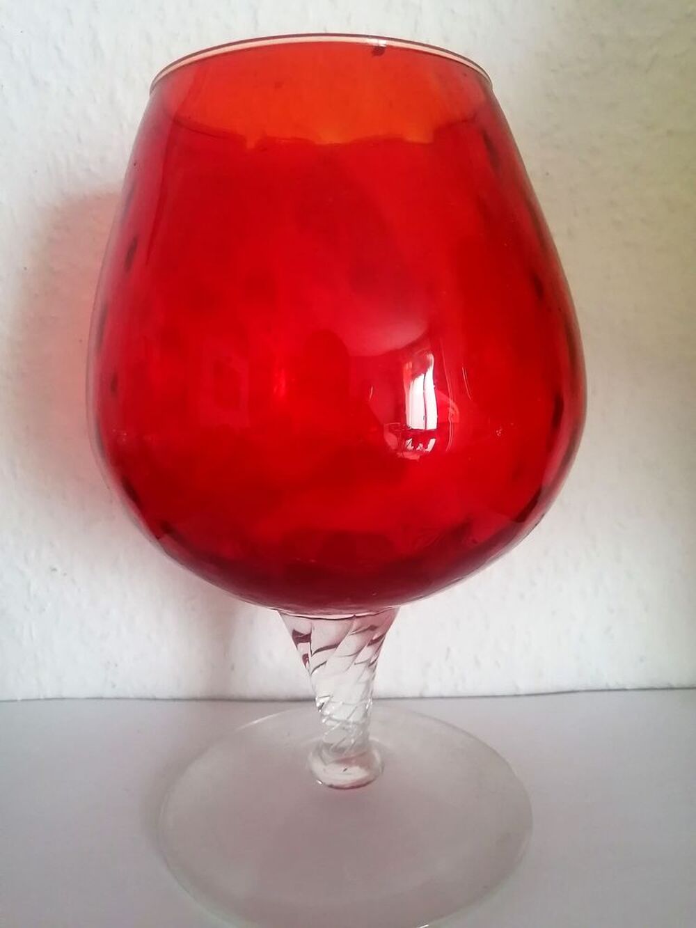 Jolie verre &agrave; pied (ballon) verrerie Italienne Décoration