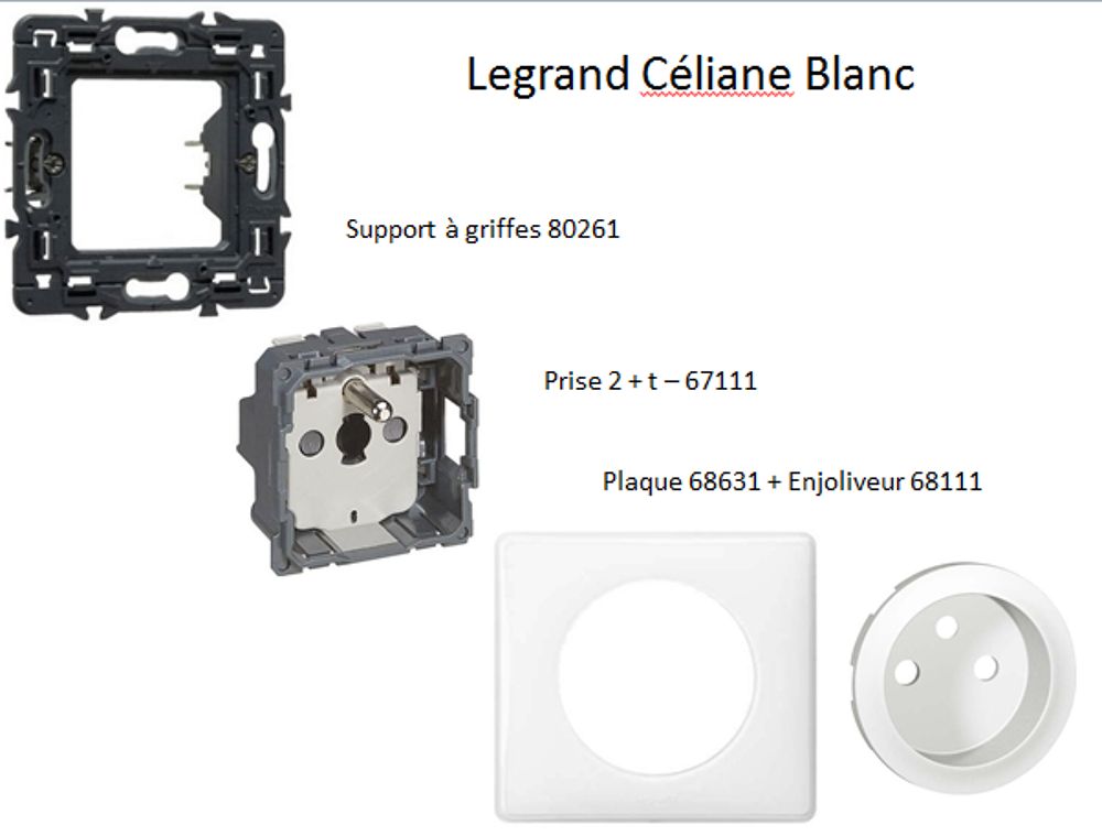 Prises 2+T Legrand C&eacute;liane Blanc
Bricolage