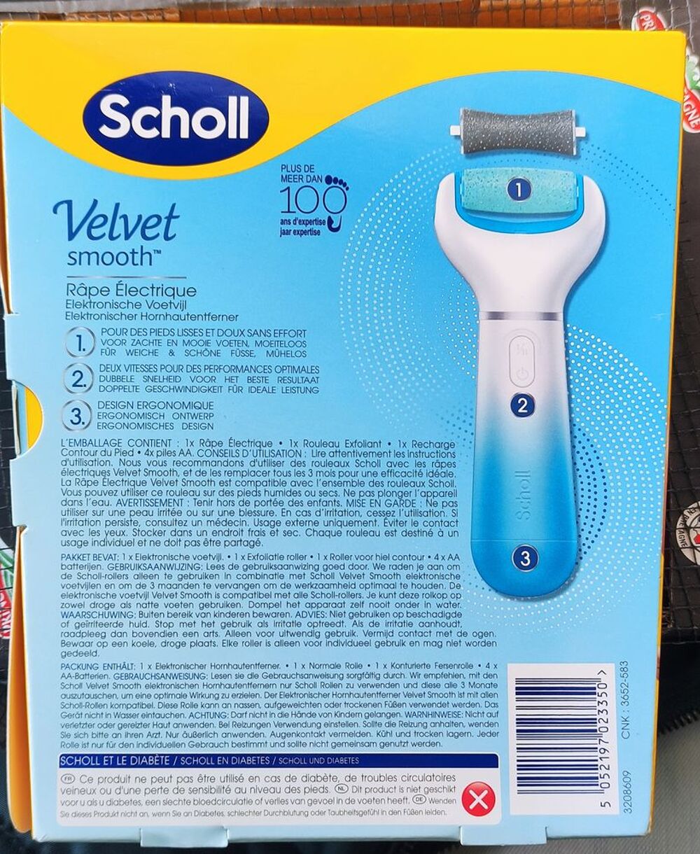 Scholl Velvet Smooth R&acirc;pe de pied &eacute;lectrique avec recharge Electroménager