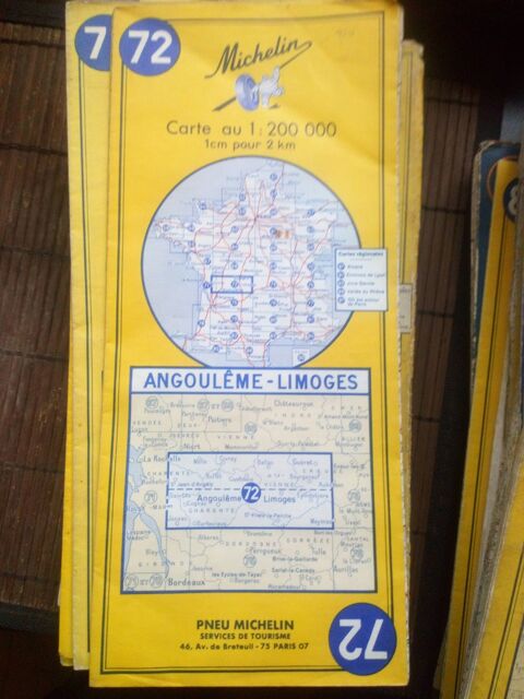 Carte Michelin Vintage Angoulême-Limoges 0 Battrans (70)