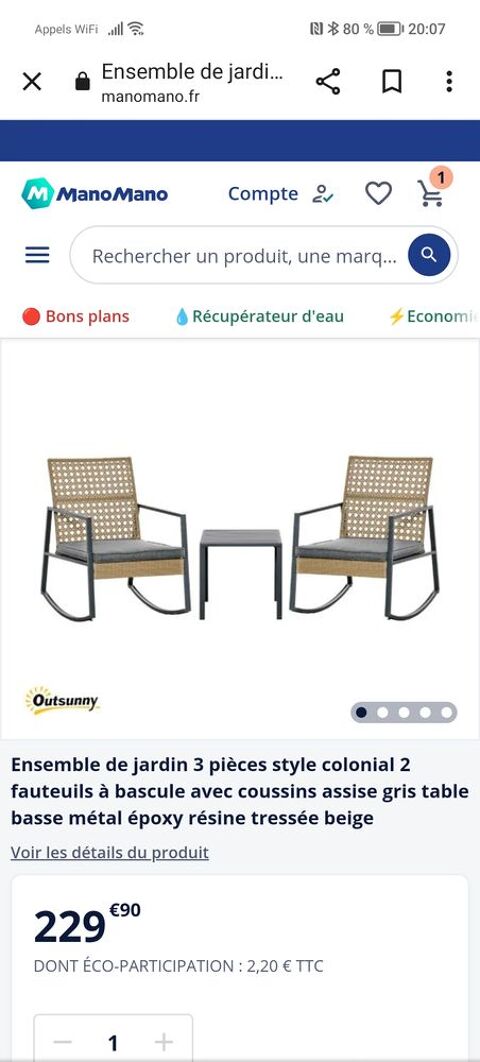 Salon de jardin 2 places 200 Pont-de-Vaux (01)