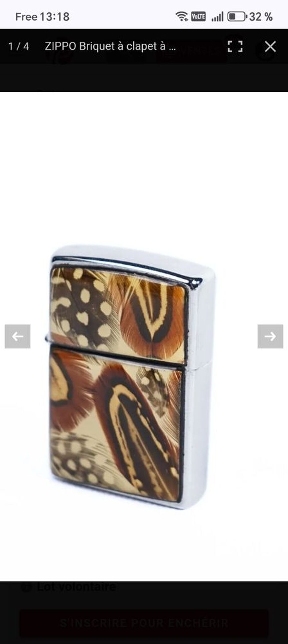 Zippo marqueterie sous r&eacute;sine 