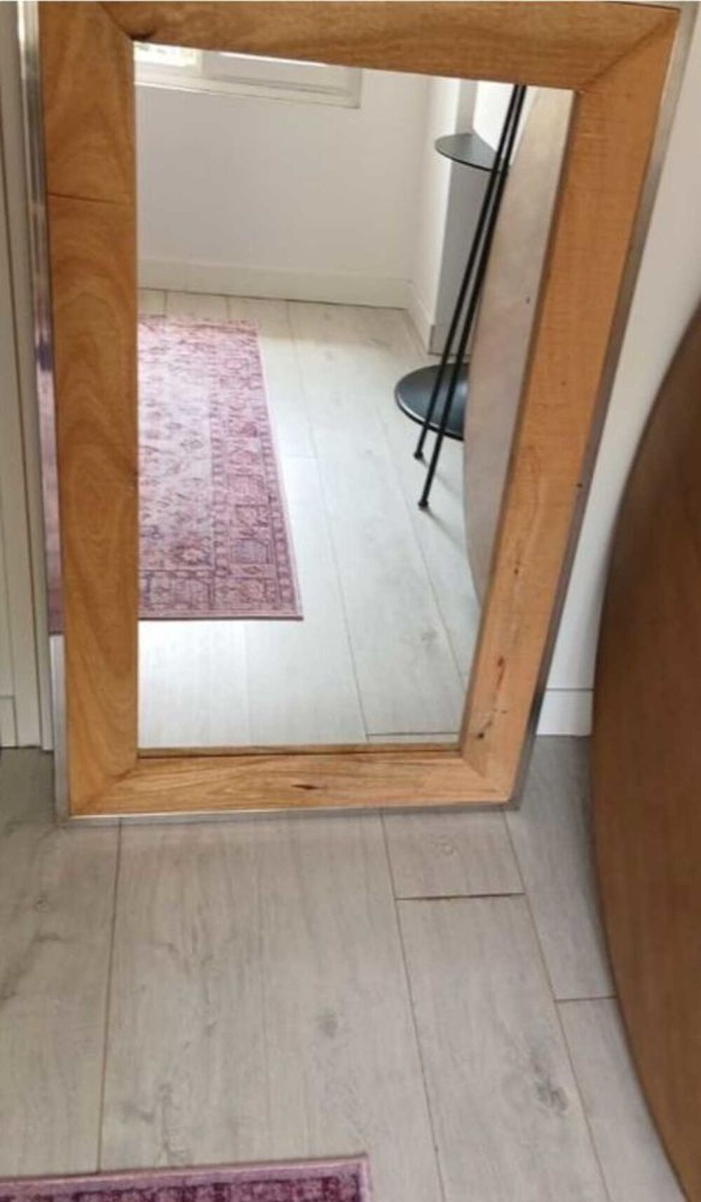 Miroir en bois et acier argent&eacute; Meubles