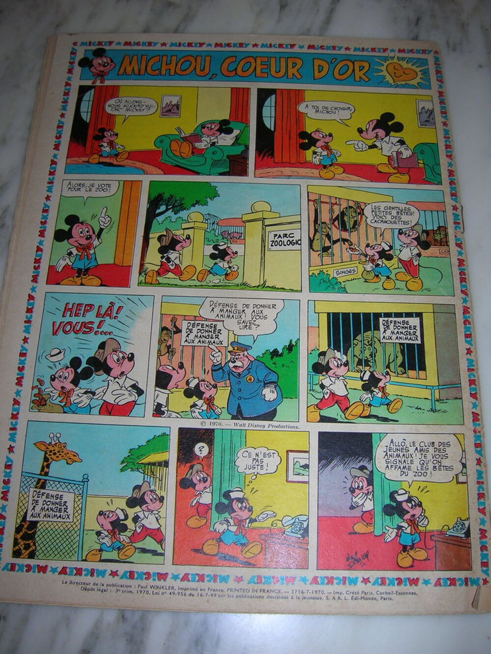 Le journal de Mickey 1970 N&deg; 946 Livres et BD