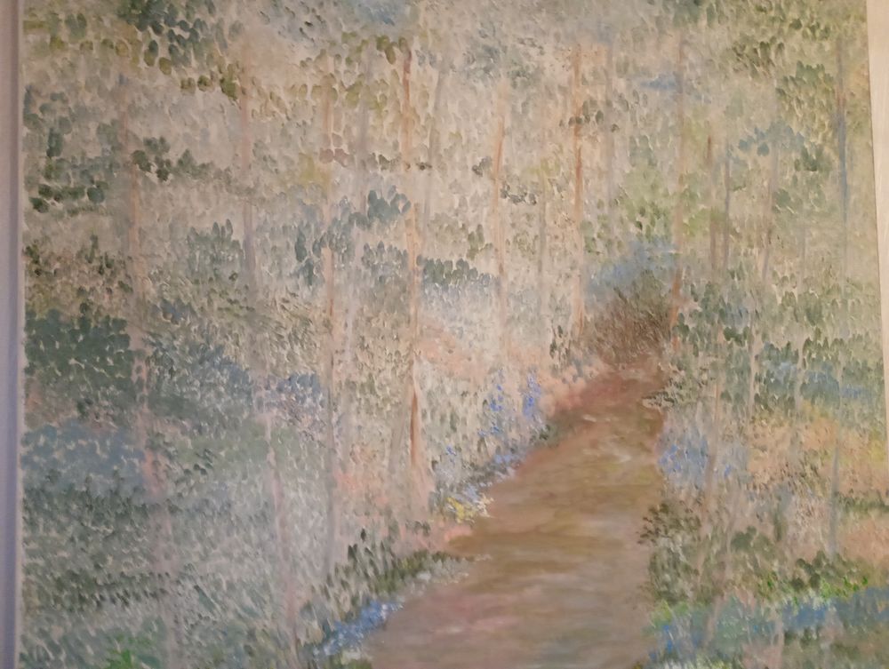 Peinture d&eacute;corative signer hebrard en tr&egrave;s bon &eacute;tat Décoration