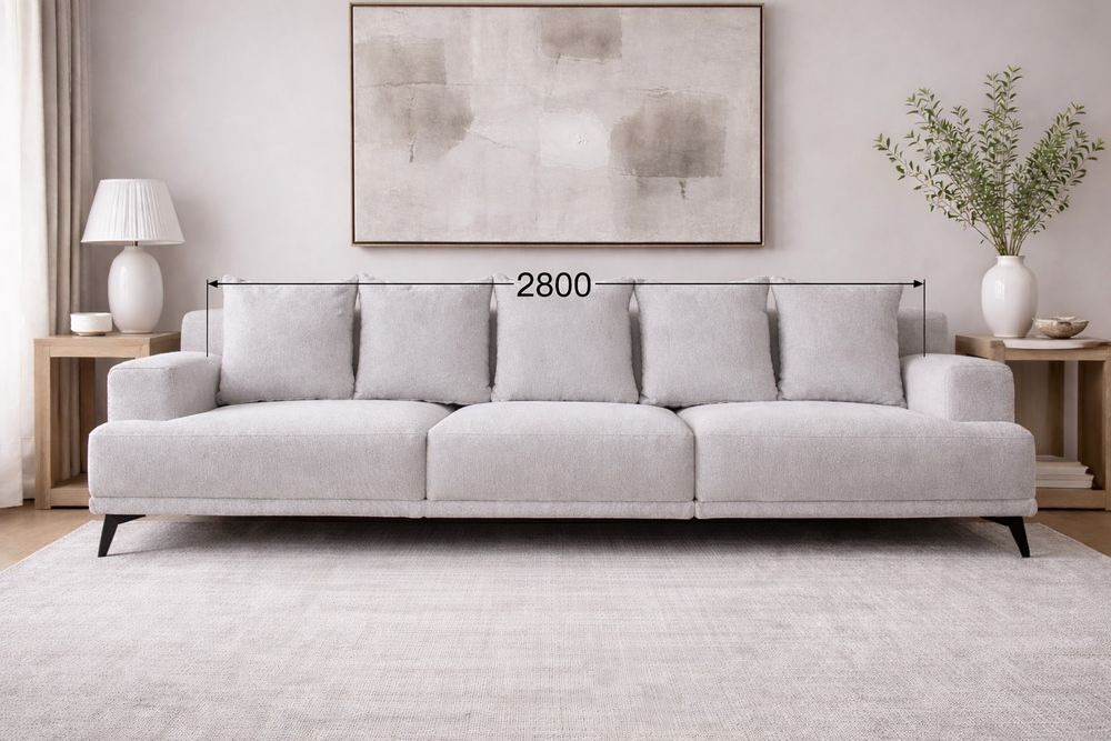 Canap&eacute; 4 places Gris Perle ? Design
Scandinave, 4 Coussins Meubles
