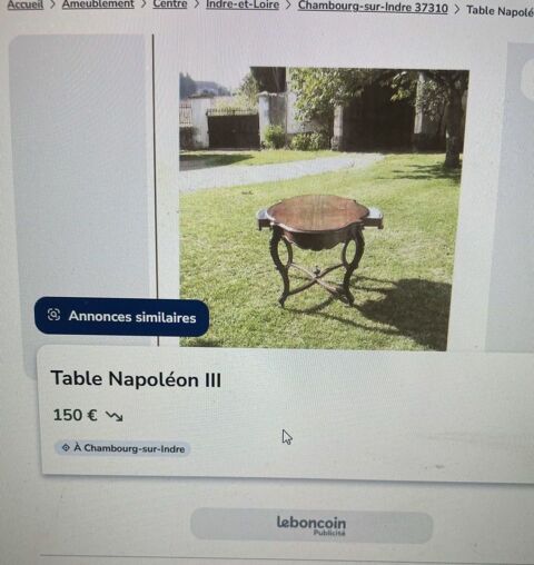 TABLE NAPOLEON  III 120 Chambourg-sur-Indre (37)