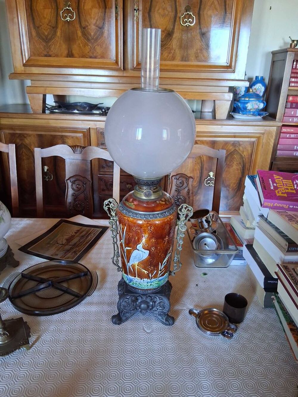lampe a p&eacute;trole, en c&eacute;ramique 