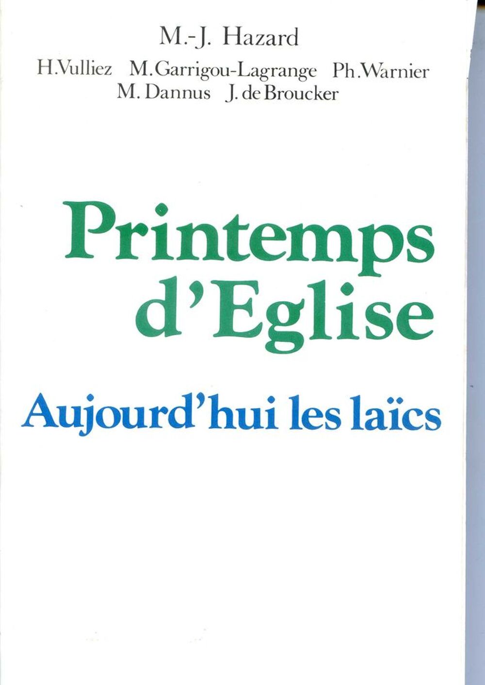 Printemps d'eglise Livres et BD