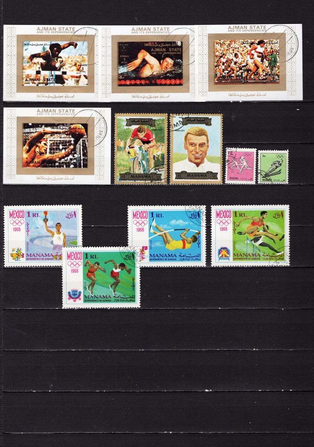 lot de 30 timbres d'AJMAN et de MANAMA sur les SPORTS 