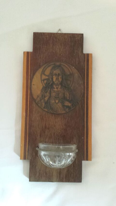 tr�s beau b�nitier en bronze et bois vintage 25 M�rignies (59)